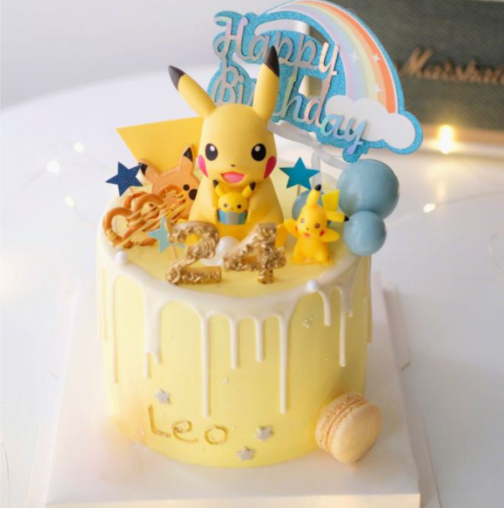 Pikachu toy figurine yellow birthday cake topper