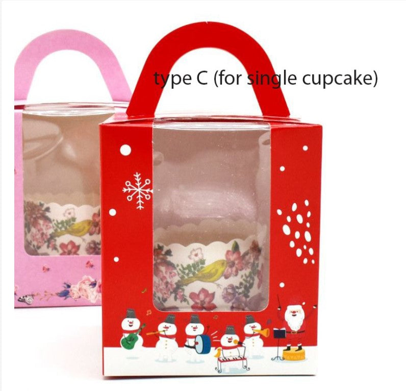 Christmas cupcake box xmas festive gift packaging box cupcake