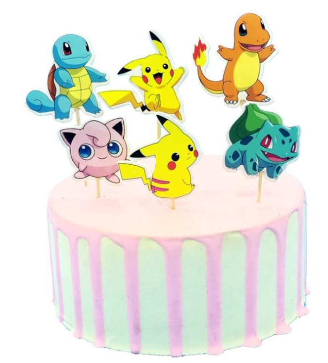 Pikachu toy figurine yellow birthday cake topper