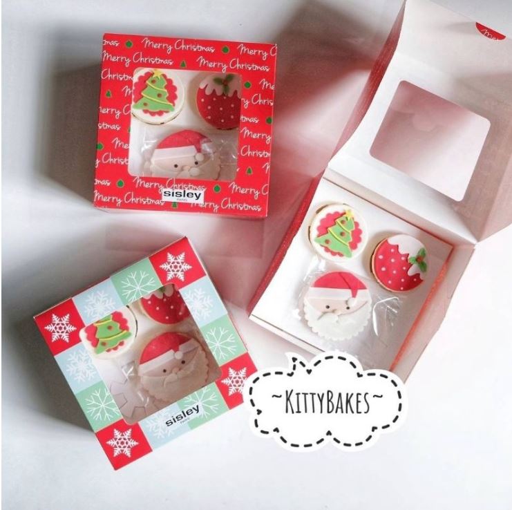 Gift box - christmas packaging box cupcake box puff pastry cookie box xmas cake box gift boxes red green