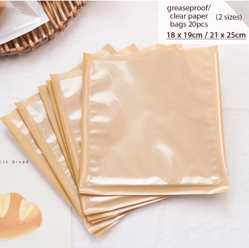 20pcs sandwich/ croissant / bun wrapper bag bakery pastry packaging bags bread toast bags