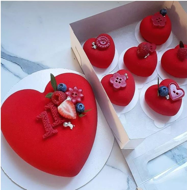 🇸🇬 Heart mould pinata cake heart shape mousse cake mould bombshell baking amorini mold 3D 心形模