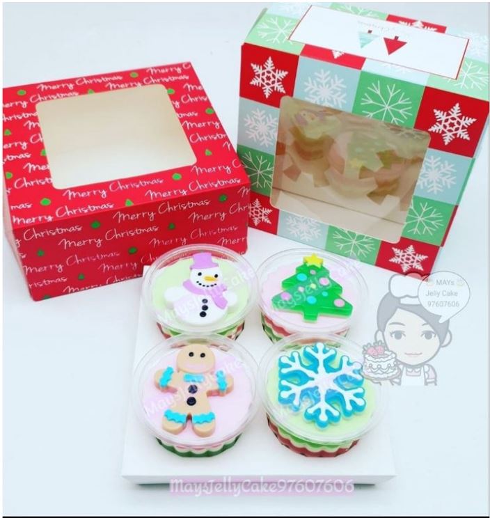 Gift box - christmas packaging box cupcake box puff pastry cookie box xmas cake box gift boxes red green