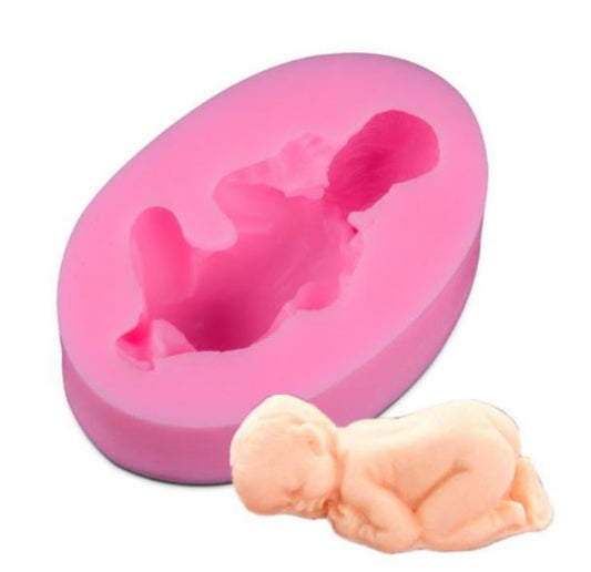 Sleeping baby mould jelly fondant cake decorating baby shower silicone mould mold