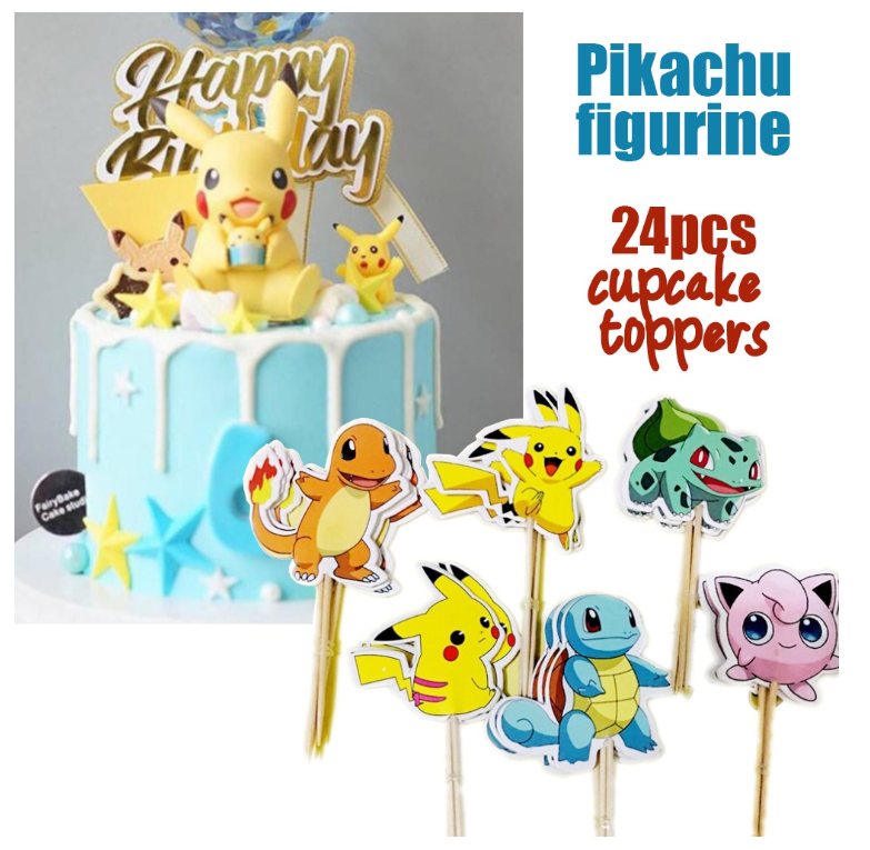 Pikachu toy figurine yellow birthday cake topper
