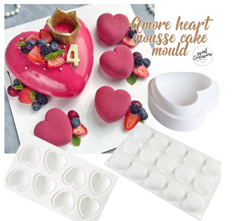 🇸🇬 Heart mould pinata cake heart shape mousse cake mould bombshell baking amorini mold 3D 心形模