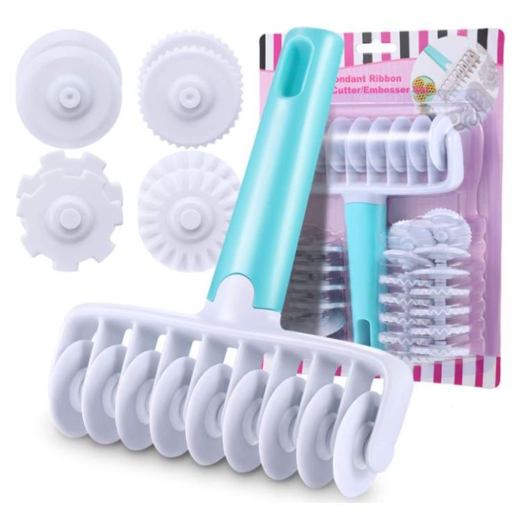 Sticky Back Ribbon Cutter 🇸🇬Ribbon strip cutter lattice pie cutter pastry wheel fondant rolling ...