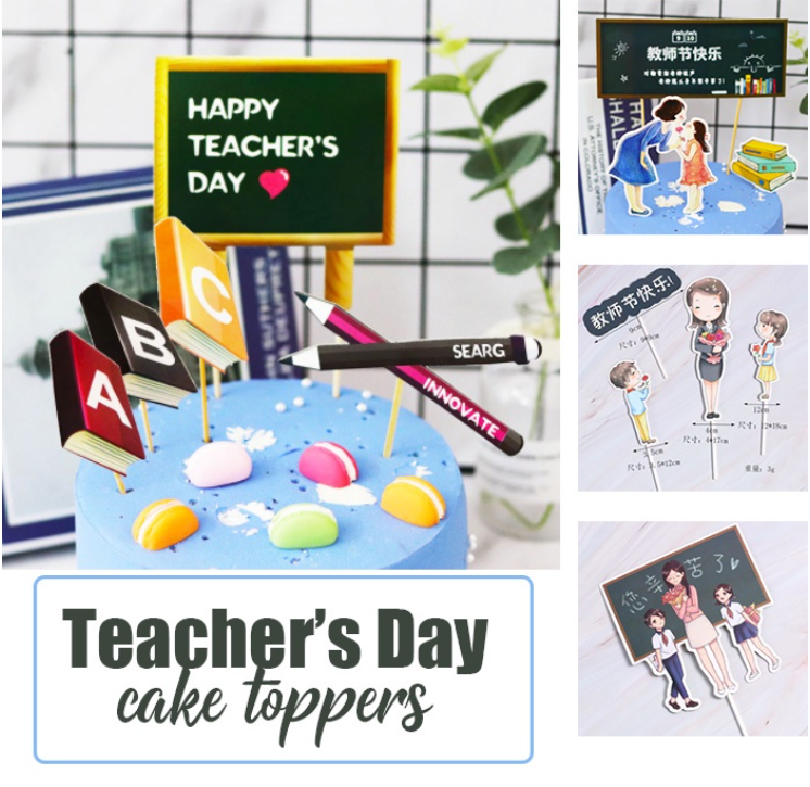 Happy teacher's day topper cake toppers gift tag 老师节 教师节