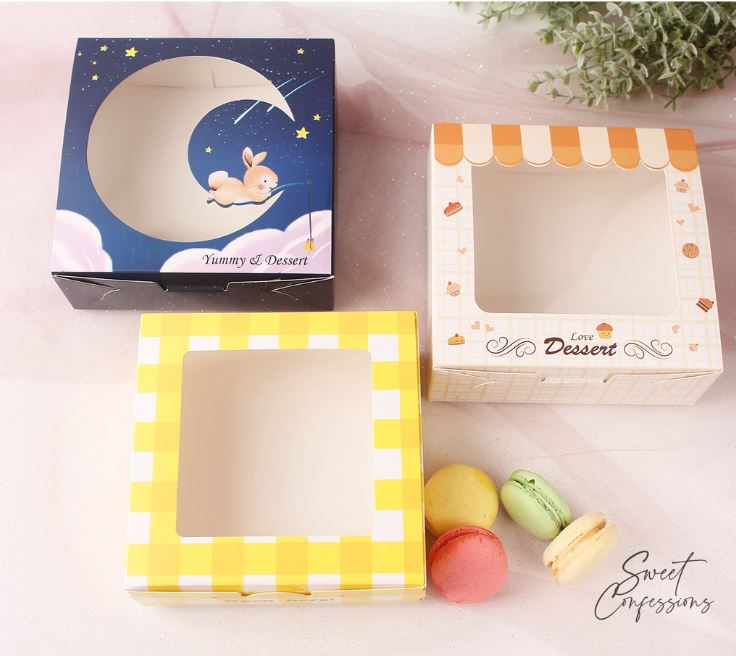 Cupcake box tart brownie box packaging tray cake box mooncake pastry container 5 inch cake box cheesecake box
