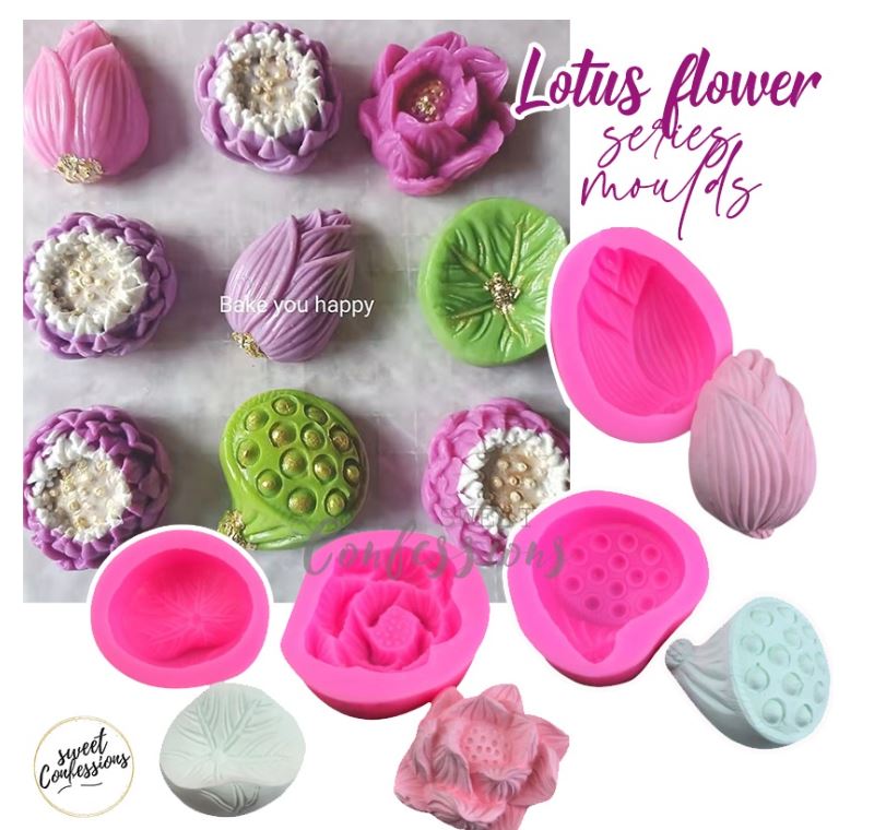 Lotus mould mooncake mould nature pond jelly cake moulds pod water lily 莲花荷花模 蛋糕 agar agar