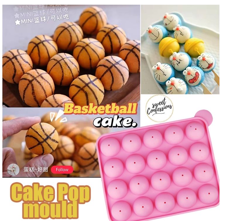 20pc cake pop mould ball mould dome mold truffle ball mould for making cake pops (free 20 sticks)