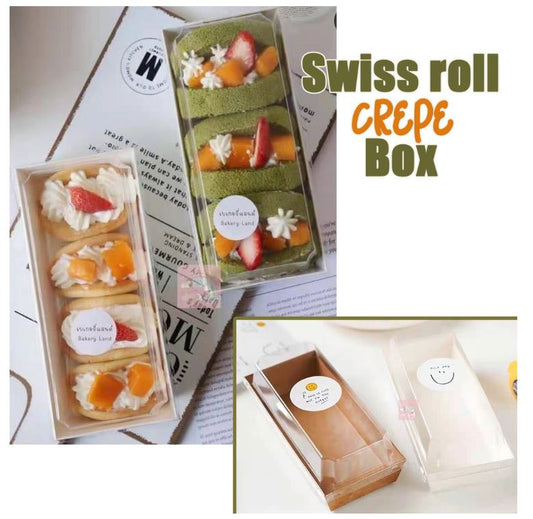 🔥 (10pcs box) 7 inch Swiss roll packaging box dessert sushi box sandwich packing container case baby shower gift box