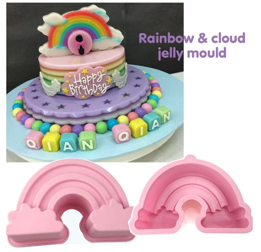 Rainbow clouds silicone mould jelly art cake pan agar agar silicon mold