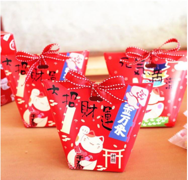 🇸🇬 CNY gift bag candy sweets cookie bag chinese new year packaging paper wrapper fortune cat packing bag