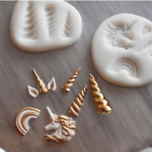 Small unicorn horn silicone mould 3 in one mold