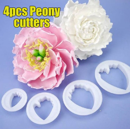 4pcs peony petal cutter set for gumpaste flower cutting tool