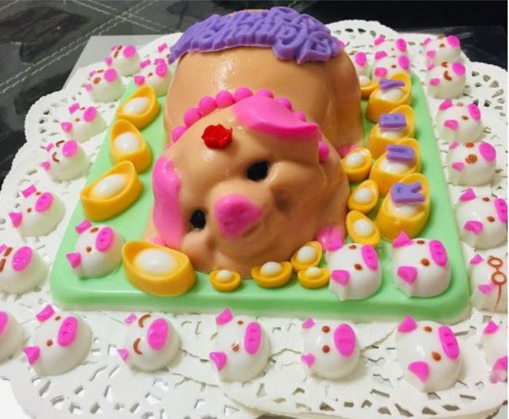 Large Jelly mould - chinese new year vegetarian vegan Suckling roast pig jelly mould agar agar cake mold 果冻模