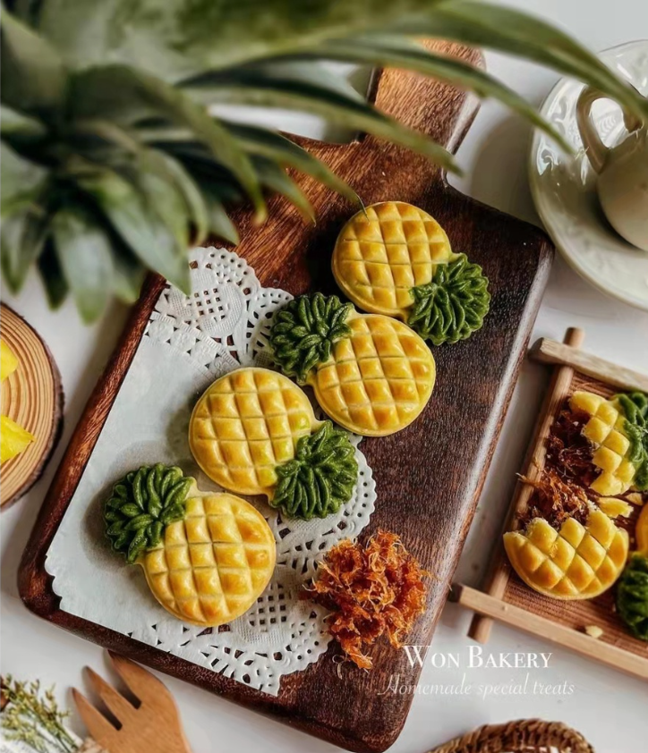 🇸🇬2 pattern Pineapple tart mould cutter Pineapples mooncake presser mold closed pineapple tart mould 黄梨挞模 凤梨酥摸具