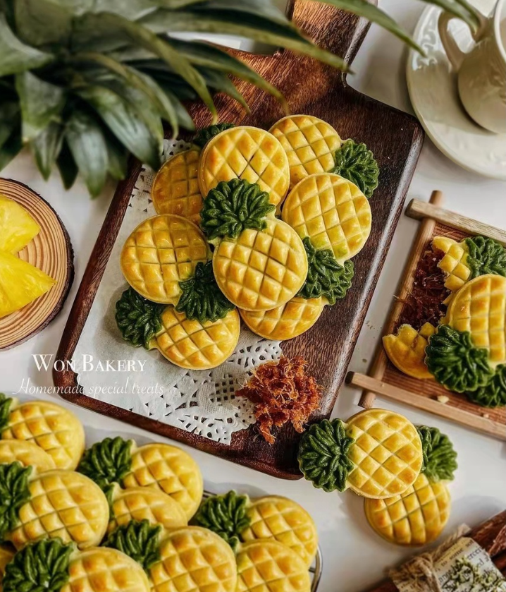 🇸🇬2 pattern Pineapple tart mould cutter Pineapples mooncake presser mold closed pineapple tart mould 黄梨挞模 凤梨酥摸具