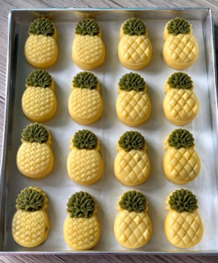 🇸🇬2 pattern Pineapple tart mould cutter Pineapples mooncake presser mold closed pineapple tart mould 黄梨挞模 凤梨酥摸具