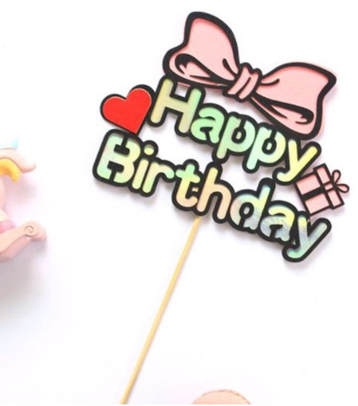 Happy birthday topper Large baby first birthday kids present birthday decoration cake gift toppers 100 days celebration