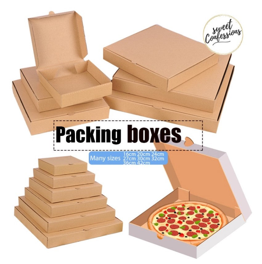 10pcs Pizza box square packaging boxes courier box cardboard tart box corrugated packing box mailing box carton