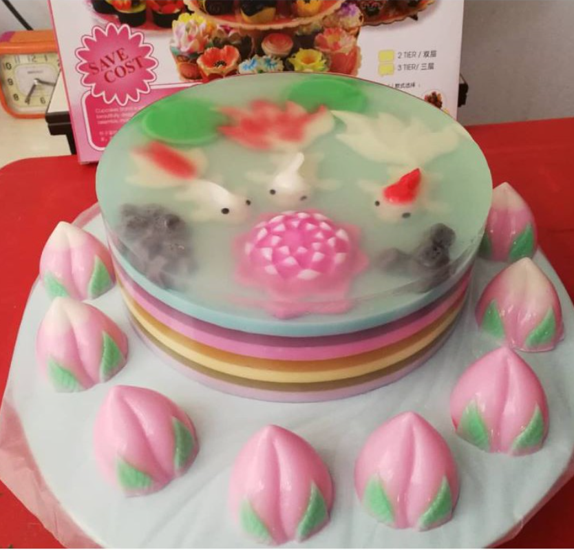 Jelly mould - Goldfish lotus pond landscaping agar agar mold 莲花模 金鱼果冻模
