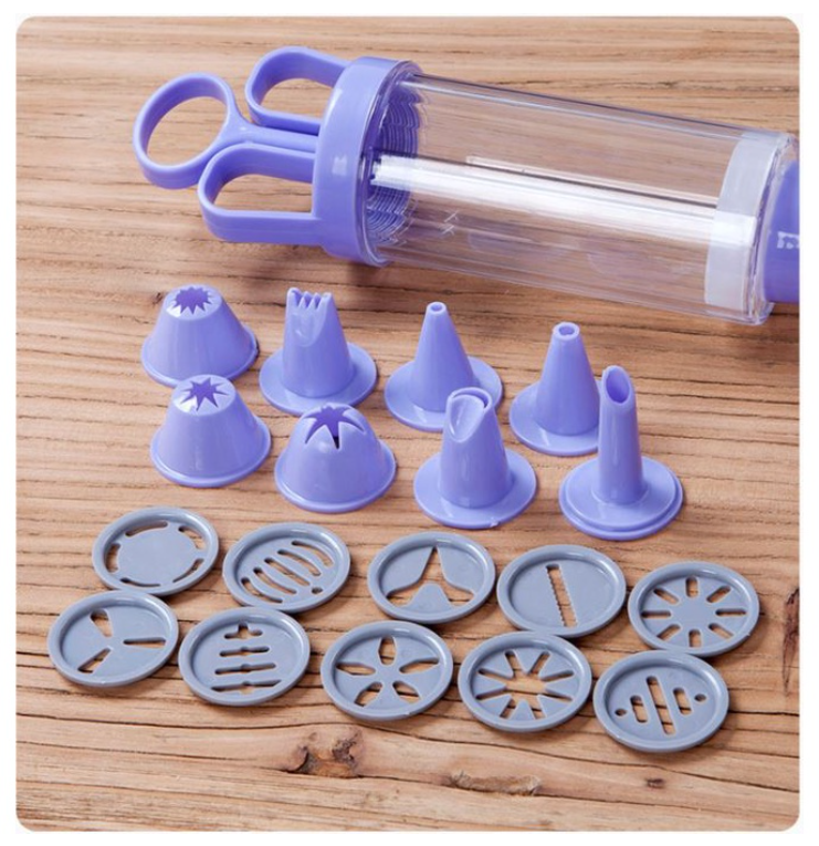 (8 / 19pcs) cookie cutter extruder press set biscuit star piping tip