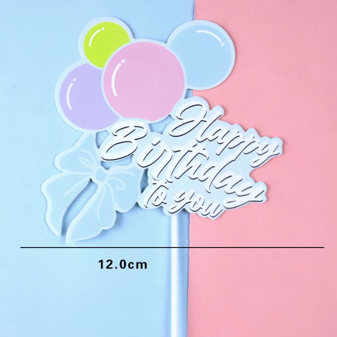 10pcs/pack rainbow & balloon cake topper baby girl boy birthday party decoration