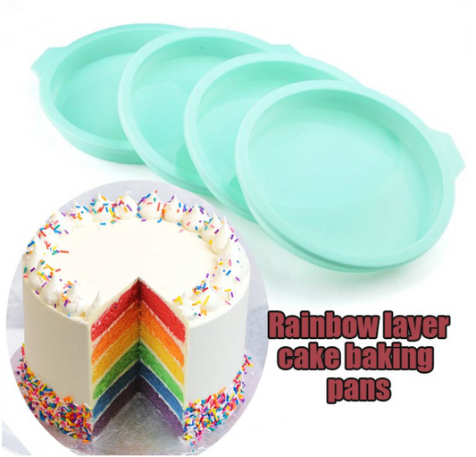 Shallow cake pan silicone baking mould for rainbow cake