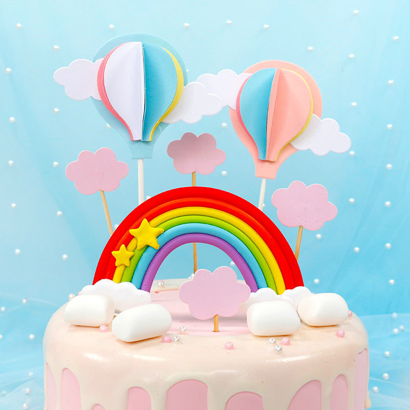 Large rainbow topper - cake topper for birthday cakes in polymer clay