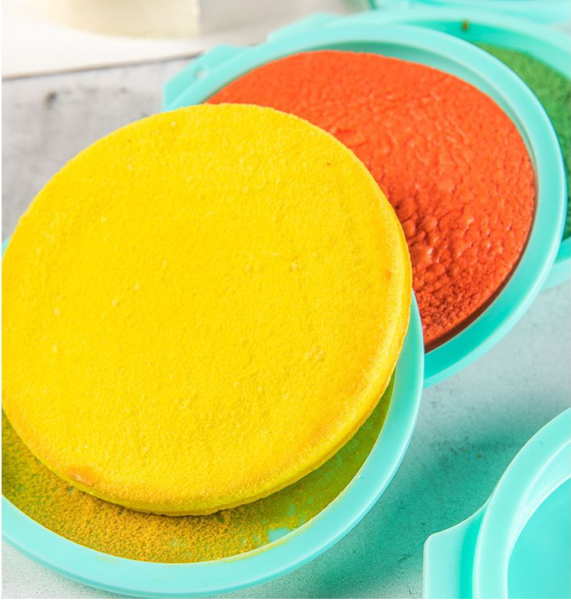 Shallow cake pan silicone baking mould for rainbow cake