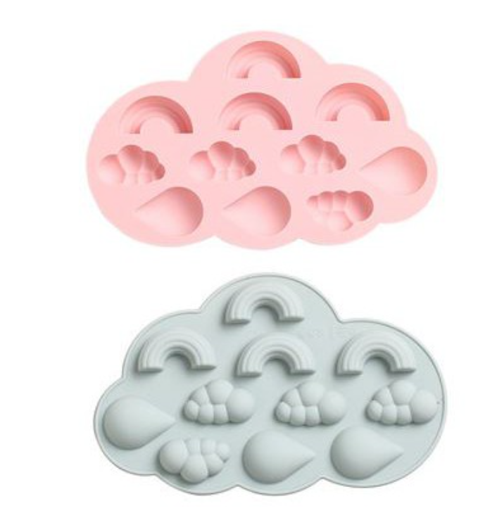 Rainbow & cloud chocolate jelly cloud mould cake decorating silicone teardrop mold