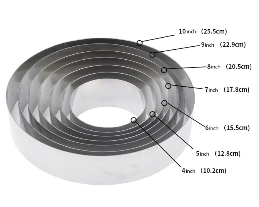 🇸🇬 4" / 5"/  6" / 7" / 8 " Mousse cake ring / cookie cutter / round cake stainless steel ring