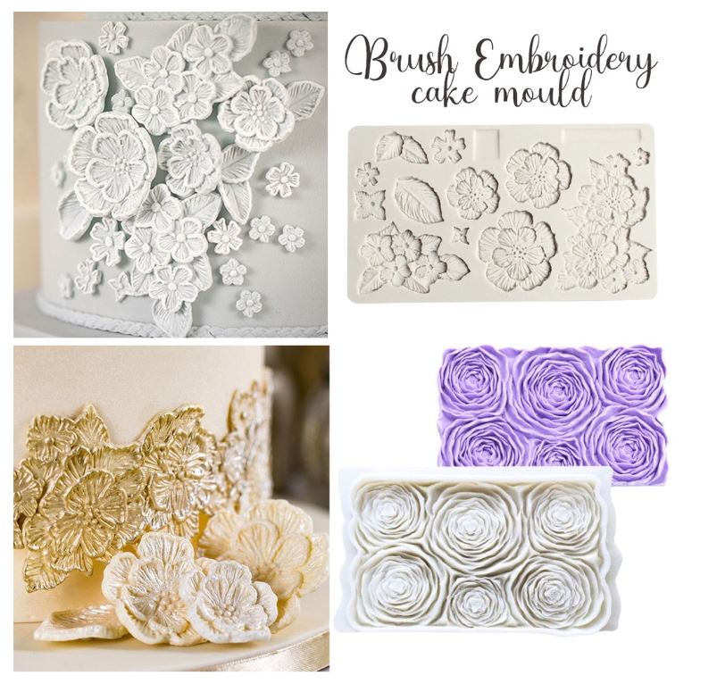 Brush embroidery mould Rose ruffle mould ruffle texture embosser impression embossing mat