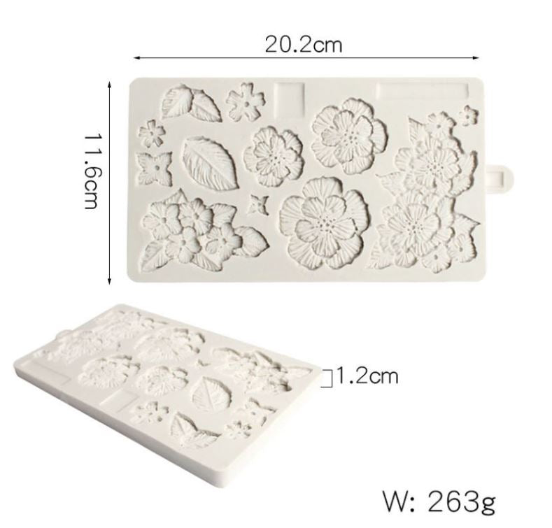 Brush embroidery mould Rose ruffle mould ruffle texture embosser impression embossing mat