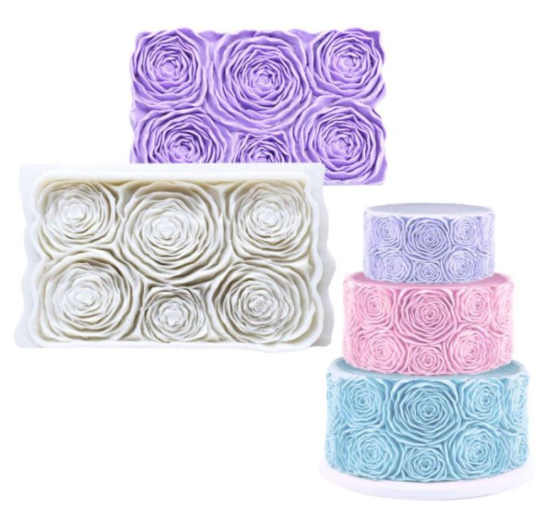 Brush embroidery mould Rose ruffle mould ruffle texture embosser impression embossing mat