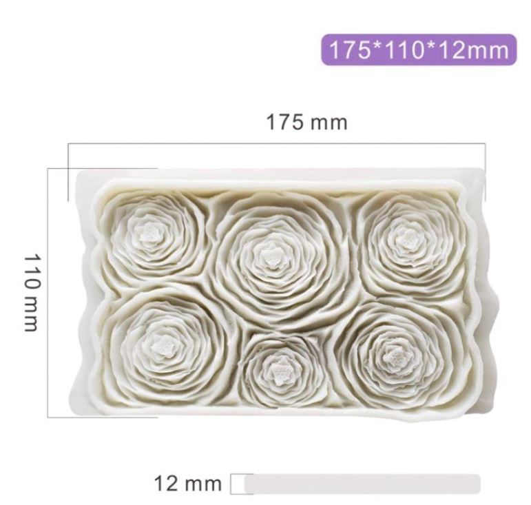 Brush embroidery mould Rose ruffle mould ruffle texture embosser impression embossing mat