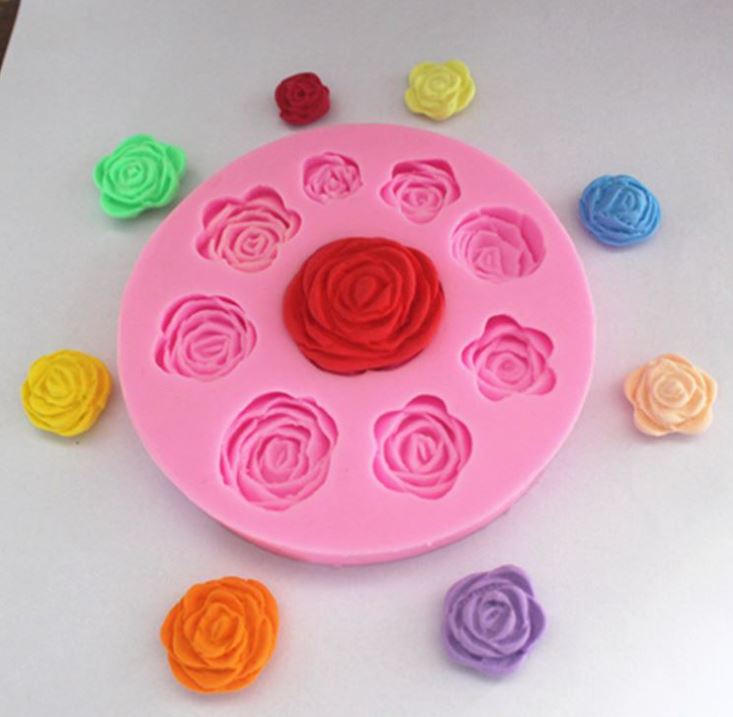 Rose silicone mould floral silicon mold clay polymer art