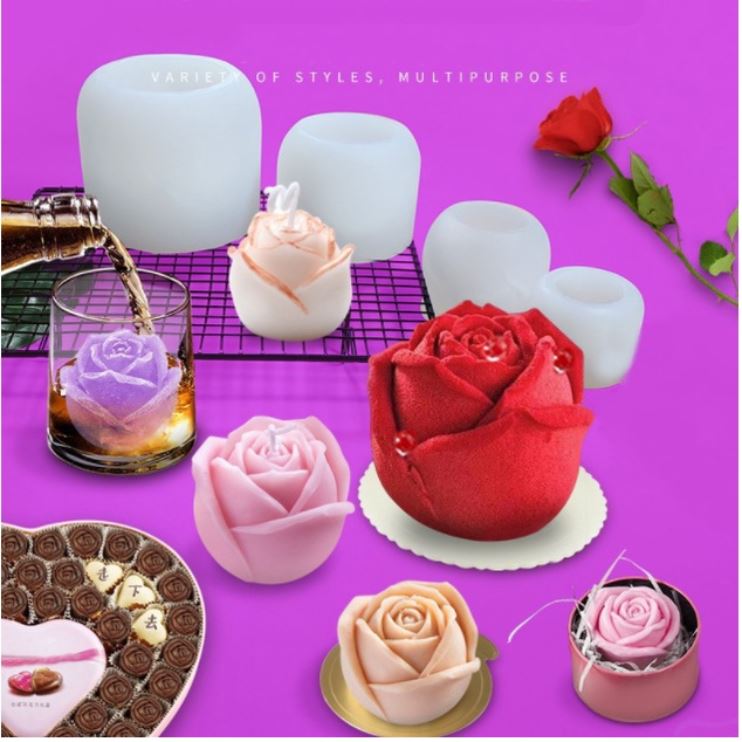 Rose mould jelly chocolate Flower petal mousse cake mold floral 3D mould