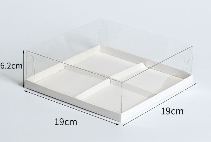 (5pcs) 4 / 6 cavity russian tart box petite gateau pastry box clear plastic transparent box