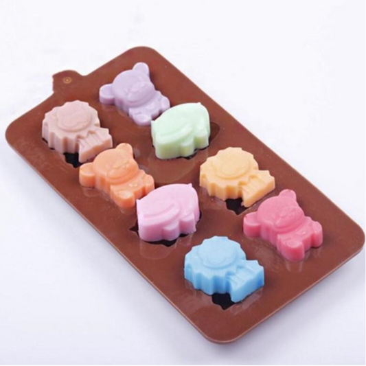 Safari animals mould jelly ice cube chocolate silicone mold lion hippo koala bear