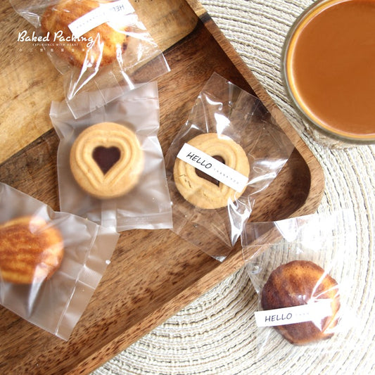 🔥 100pcs heat sealer cookie bag nougat wrapper sealing bag clear matte biscuit macaron mooncake heat seal packaging
