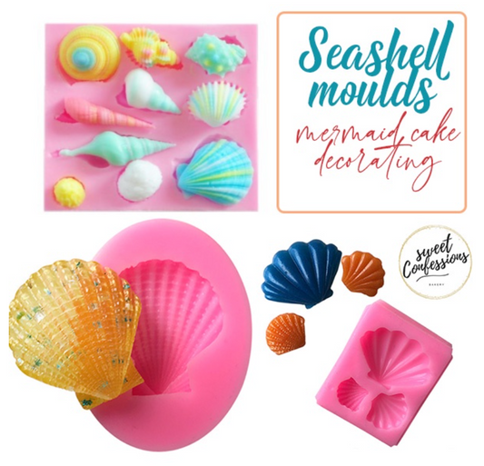 Seashell mermaid ocean aquatic theme silicone fondant mould mold sweet confessions