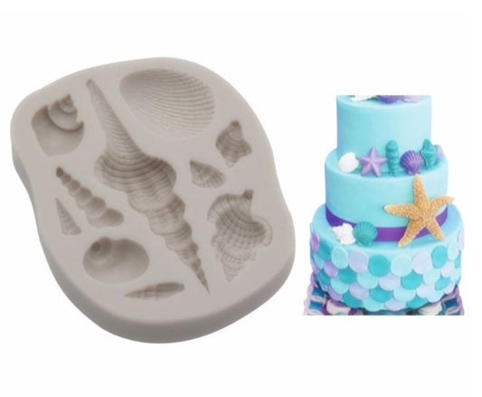 Seashell starfish fondant mould cake decorating silicone mold jelly art