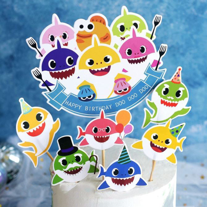 Baby shark topper & figurine - baby sharks cake decoration party decorating toppers