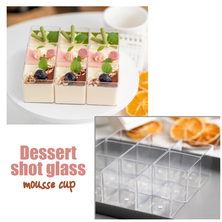 10/12pcs Set of shot glass mousse cup dessert cups plastic transparent glasses food sampling cup