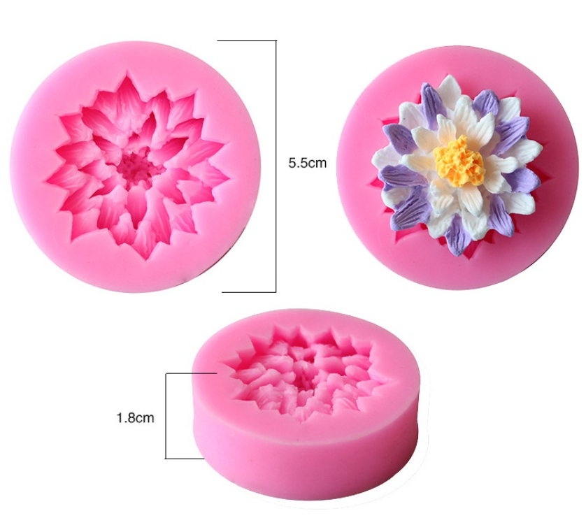 Rose Ranunculus mould jelly flower cake agar agar silicone moulds wreath bouquet jelly cupcake gift
