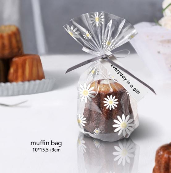 100pcs Muffin bag cupcake packaging plastic wrapper mini cupcake gift wrapping box cookie bags