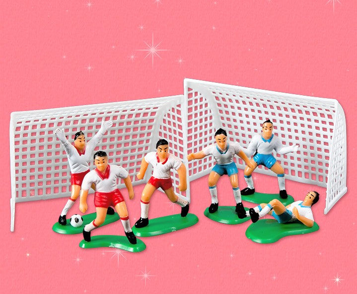 Soccer Football Cake Toppers - Set Of 9 Sports Theme Cupcake Decorations